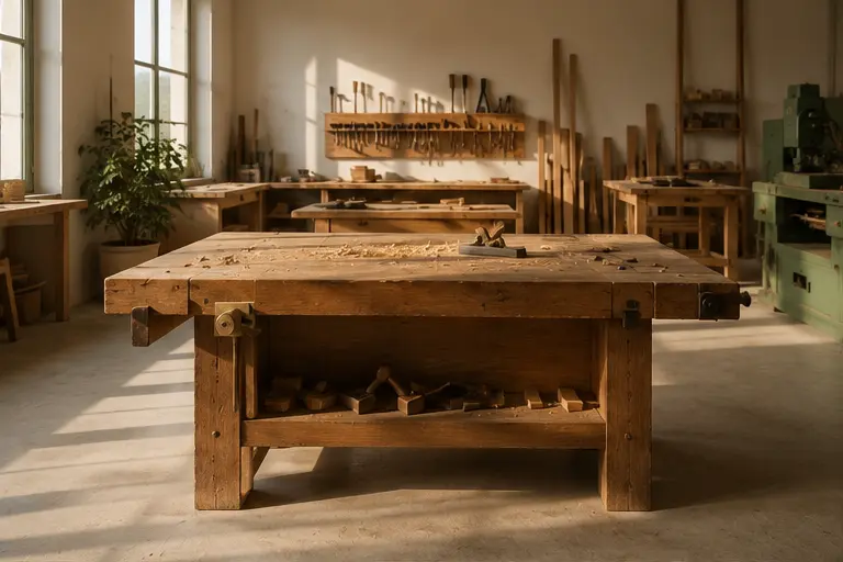 Anteprima reale della demo Base: fotografia di bottega, racconto essenziale e lavori presentati con calore.